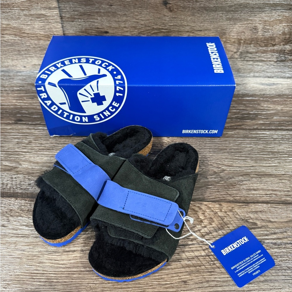 Birkenstock Kids Teddy Kids Kyoto Genuine Shearling Lined Slide Sandal‎ Sz 3-3.5